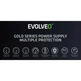 EVOLVEO G650 zdroj 650W, 80+ GOLD, ATX 3.1, aPFC, 140 mm ventilátor
