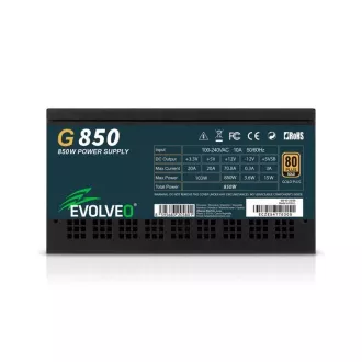 EVOLVEO G850 zdroj 850W, 80+ GOLD, ATX 3.1, aPFC, 140 mm ventilátor
