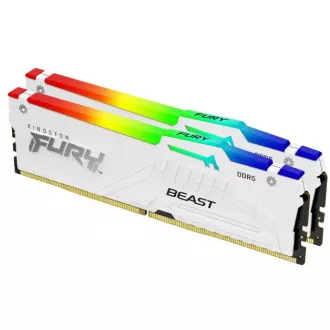 KINGSTON DIMM DDR5 (Kit of 2) FURY Beast White RGB XMP 32GB 5200MT/s CL40