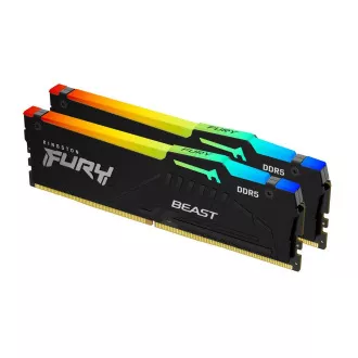 KINGSTON DIMM DDR5 32GB (Kit of 2) 6000MT/s CL30 Non-ECC FURY Beast RGB EXPO, Černá KINGSTON DIMM DDR5 32GB (Kit of 2) 6000MT/s CL30 Non-ECC FURY Beast RGB EXPO, Černá
