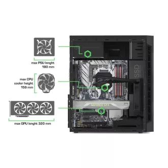 SilentiumPC skříň MidT Armis AR1 Pure Black / čtečka SD / 2x USB 3.0 / 1x 80mm fan / černá SilentiumPC skříň MidT Armis AR1 Pure Black / čtečka SD / 2x USB 3.0 / 1x 80mm fan / černá