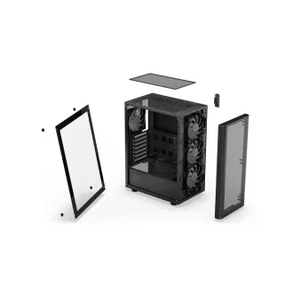 ENDORFY Case Ventum 200 ARGB, Průhledná bočnice, ATX, 4x120mm ARGB Fan, černá