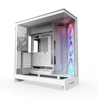 NZXT skříň H9 Flow ARGB dvoukomorová ATX / 3xRGB 140 mm / 1x 120mm fan / prosklená / bílá