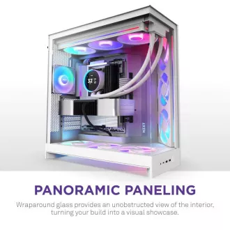 NZXT skříň H9 Flow ARGB dvoukomorová ATX / 3xRGB 140 mm / 1x 120mm fan / prosklená / bílá