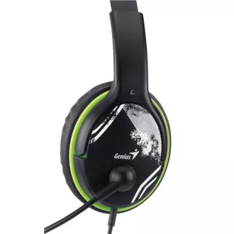 GENIUS sluchátka s mikrofonem HS-400A, černozelená