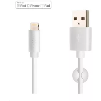 Fixed datový a nabíjecí kabel, USB-A -> Lightning (MFI), 20 W, délka 1 m, bílá