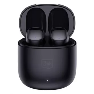 3mk bezdrátová stereo sluchátka FlowBuds, nabíjecí pouzdro, černá
