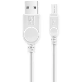 ALIGATOR datový kabel s prodlouženým konektorem microUSB, 2A, bílá