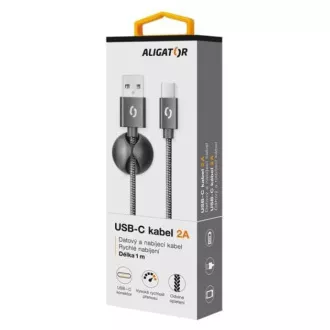 ALIGATOR datový kabel PREMIUM 2A, USB-C, černá