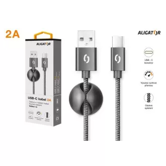 ALIGATOR datový kabel PREMIUM 2A, USB-C, černá