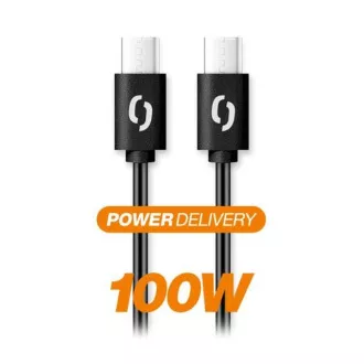 ALIGATOR datový kabel POWER 100W, USB-C/USB-C 5A, délka 1, 5 m, černá