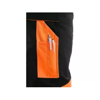 Kalhoty do pasu CXS SIRIUS BRIGHTON, černo-oranžová, vel. 56