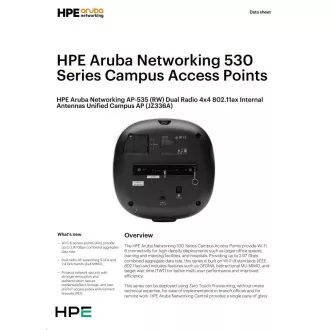 Aruba AP-535 (RW) Dual Radio 4x4:4 802.11ax Internal Antennas Unified Campus AP RENEW JZ336A