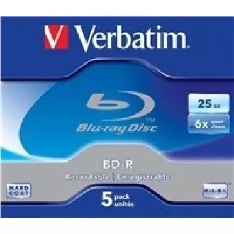 VERBATIM BD-R SL(5-pack)Blu-Ray/Jewel/6x/25GB