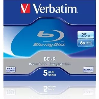 VERBATIM BD-R SL(5-pack)Blu-Ray/Jewel/6x/25GB