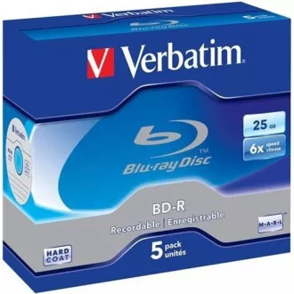 VERBATIM BD-R SL(5-pack)Blu-Ray/Jewel/6x/25GB