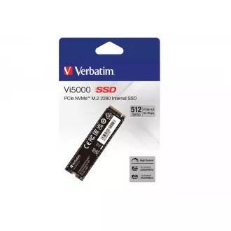 VERBATIM SSD Vi5000 Internal PCIe NVMe M.2 SSD 512GB, W2500/ R 5000 MB/s