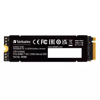 VERBATIM SSD Vi7000G Internal PCIe NVMe M.2 SSD 4TB, W 6700/ R 7400MB/s