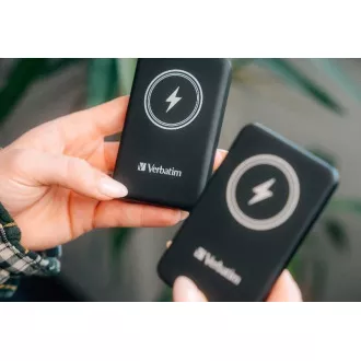 VERBATIM Powerbanka Charge 'n' Go, Magnetická, 5000 mAh, USB-C, Černá