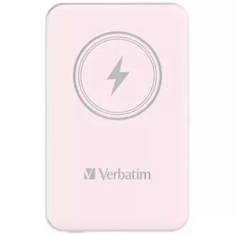 VERBATIM Powerbanka Charge 'n' Go, Magnetická, 5000 mAh, USB-C, Růžová