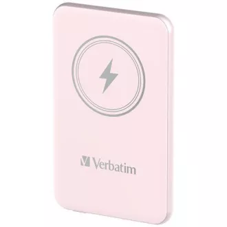 VERBATIM Powerbanka Charge 'n' Go, Magnetická, 5000 mAh, USB-C, Růžová
