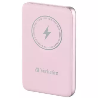 VERBATIM Powerbanka Charge 'n' Go, Magnetická, 10000 mAh, USB-C, Růžová
