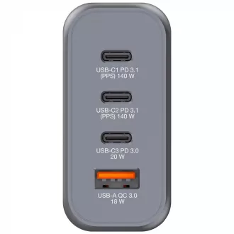 VERBATIM GaN Nabíječka do sítě GNC-240, 240W, 3x USB-C, 1x USB