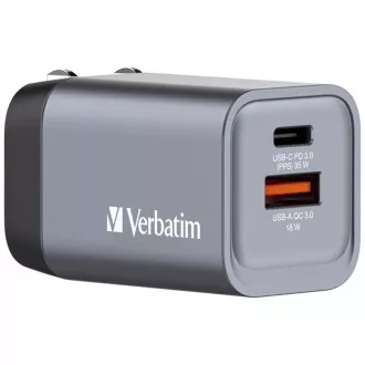 VERBATIM GaN Nabíječka do sítě GNC-35, 35W, 1x USB-C, 1x USB