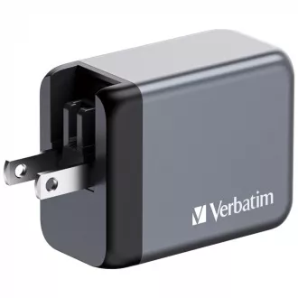 VERBATIM GaN Nabíječka do sítě GNC-65, 65W, 2x USB-C, 1x USB VERBATIM GaN Nabíječka do sítě GNC-65, 65W, 2x USB-C, 1x USB