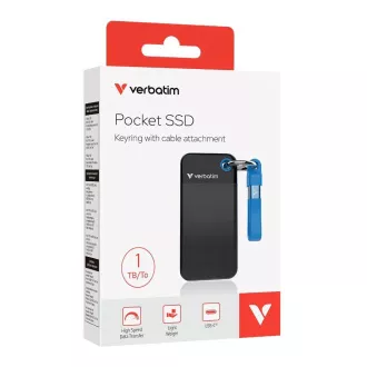 VERBATIM externí SSD 1TB Pocket USB3.2 Gen 2, černá/modrá