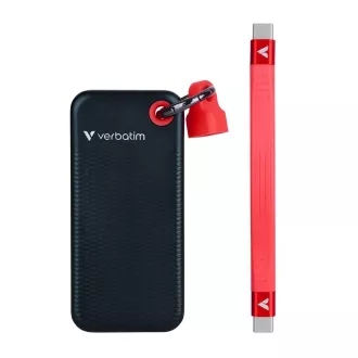 VERBATIM externí SSD 1TB Pocket USB3.2 Gen 2, černá/červená