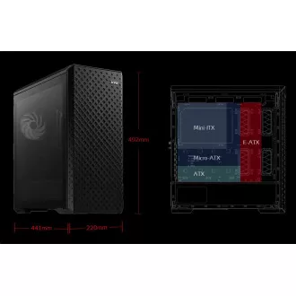ADATA XPG case DEFENDER PRO Mid-Tower, bez zdroje, 3x 120mm ARGB Fan, Černá