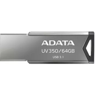 ADATA Flash Disk 64GB UV350, USB 3.2 Dash Drive, tmavě stříbrná textura kov