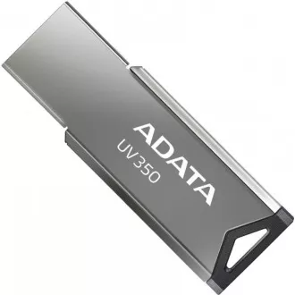 ADATA Flash Disk 64GB UV350, USB 3.2 Dash Drive, tmavě stříbrná textura kov