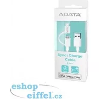 ADATA Sync & Charge Lightning kabel - USB A 2.0, 100cm, plastový, bílý