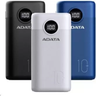 ADATA PowerBank AP10000 - externí baterie pro mobil/tablet 10000mAh, bílá (37Wh) USB-C ADATA PowerBank AP10000 - externí baterie pro mobil/tablet 10000mAh, bílá (37Wh) USB-C
