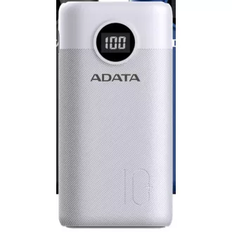 ADATA PowerBank AP10000 - externí baterie pro mobil/tablet 10000mAh, bílá (37Wh) USB-C ADATA PowerBank AP10000 - externí baterie pro mobil/tablet 10000mAh, bílá (37Wh) USB-C