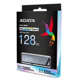 ADATA Flash Disk 128GB UE800, USB 3.2 USB-C, Elite drive, šedá