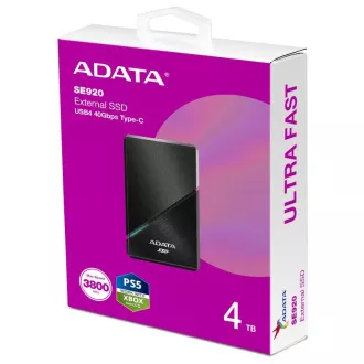 ADATA Externí SSD 4TB SE920, USB 4 Type-C, R:3800/W:3700MB/s, černá