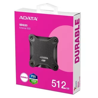 ADATA Externí SSD 512GB SD620, USB Micro-B, USB 3.2 Gen 2, R:520/W:460MB/s, černá