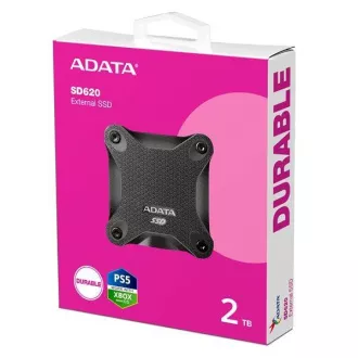 ADATA Externí SSD 2TB SD620, USB Micro-B, USB 3.2 Gen 2, R:520/W:460MB/s, černá