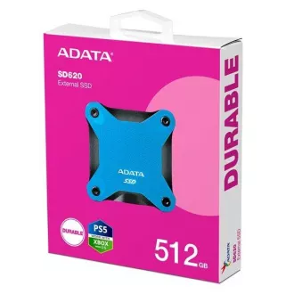 ADATA Externí SSD 512GB SD620, USB Micro-B, USB 3.2 Gen 2, R:520/W:460MB/s, modrá