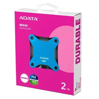 ADATA Externí SSD 2TB SD620, USB Micro-B, USB 3.2 Gen 2, R:520/W:460MB/s, modrá