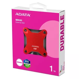 ADATA Externí SSD 1TB SD620, USB Micro-B, USB 3.2 Gen 2, R:520/W:460MB/s, červená
