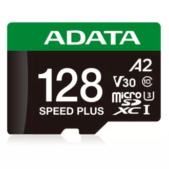 ADATA MicroSDXC karta 128GB Speed Plus, U3, C10, A2, V30 (R:180/W:160 MB/s) + SD adaptér