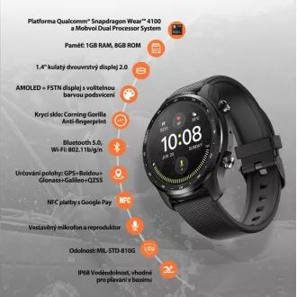 TicWatch Pro 3 Ultra GPS Shadow Black