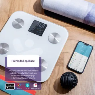 TrueLife FitScale W7 BT - Bioelektrická impedanční bluetooth váha - bílá