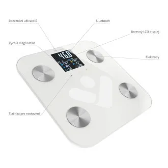 TrueLife FitScale W7 BT - Bioelektrická impedanční bluetooth váha - bílá
