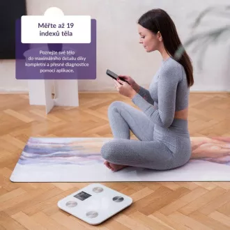 TrueLife FitShape S6 BT - Bioelektrická impedanční bluetooth váha - bílá