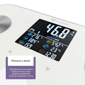 TrueLife FitShape S6 BT - Bioelektrická impedanční bluetooth váha - bílá